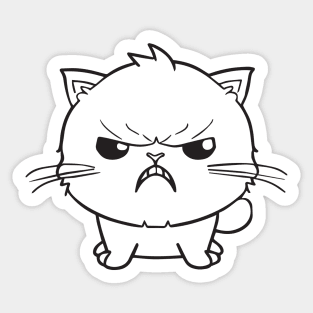 Cute angry hissing white cat Sticker